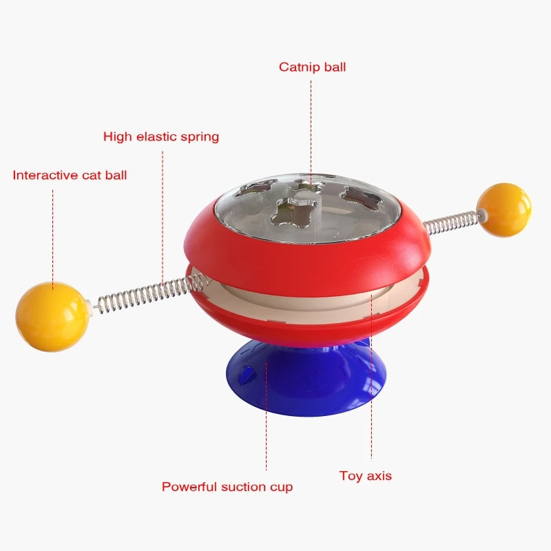 Interactive Cat Toy Windmill Treat Dispenser