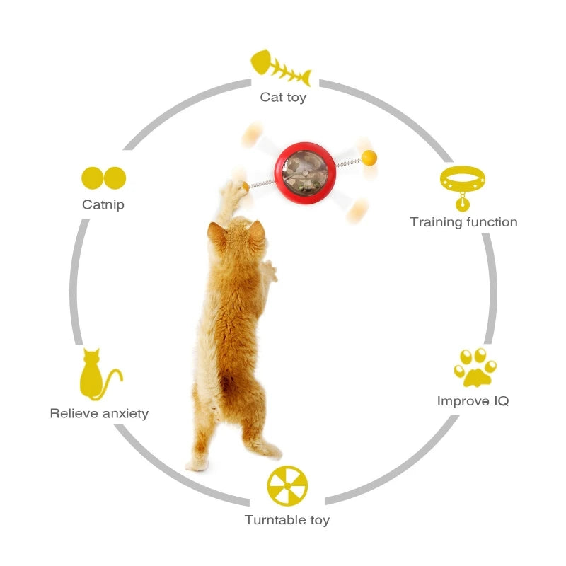 Interactive Cat Toy Windmill Treat Dispenser