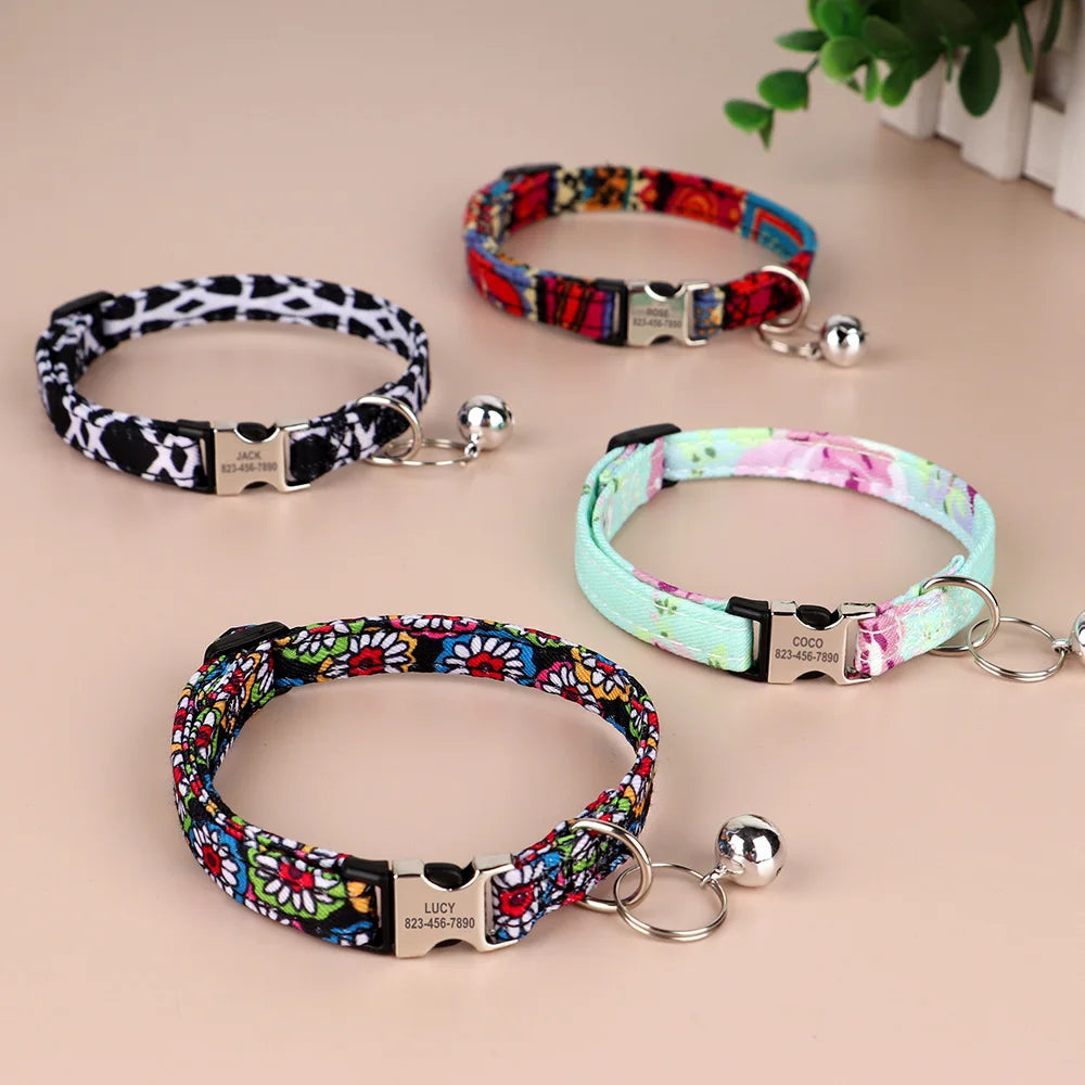 Personalised Printed Cat Collar