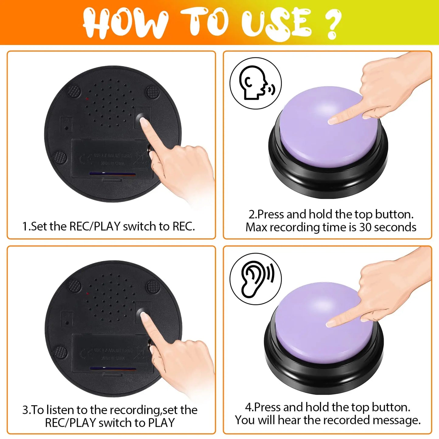 Recordable Dog Push Button