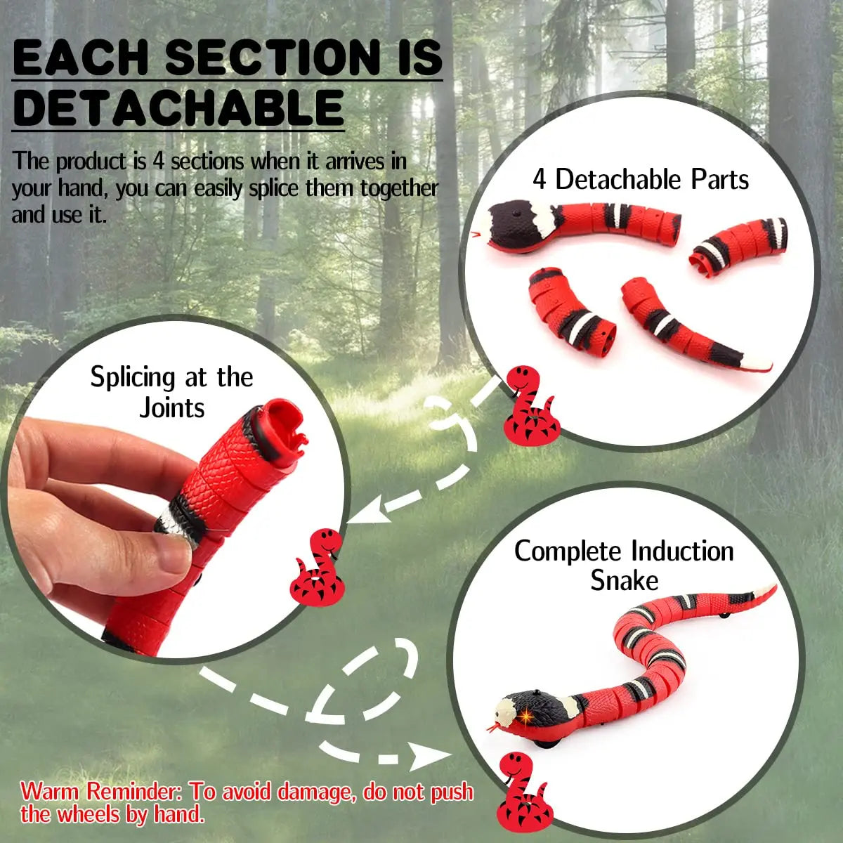 Smart Sensing Interactive Cat Toy Snake