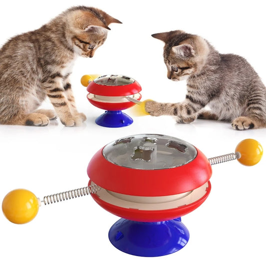 Interactive Cat Toy Windmill Treat Dispenser