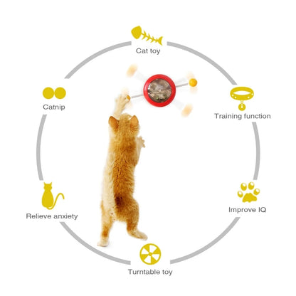 Interactive Cat Toy Windmill Treat Dispenser