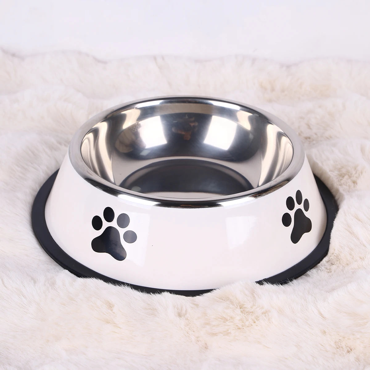 Paw Print Stainless Steel Pet Bowl - 1PC