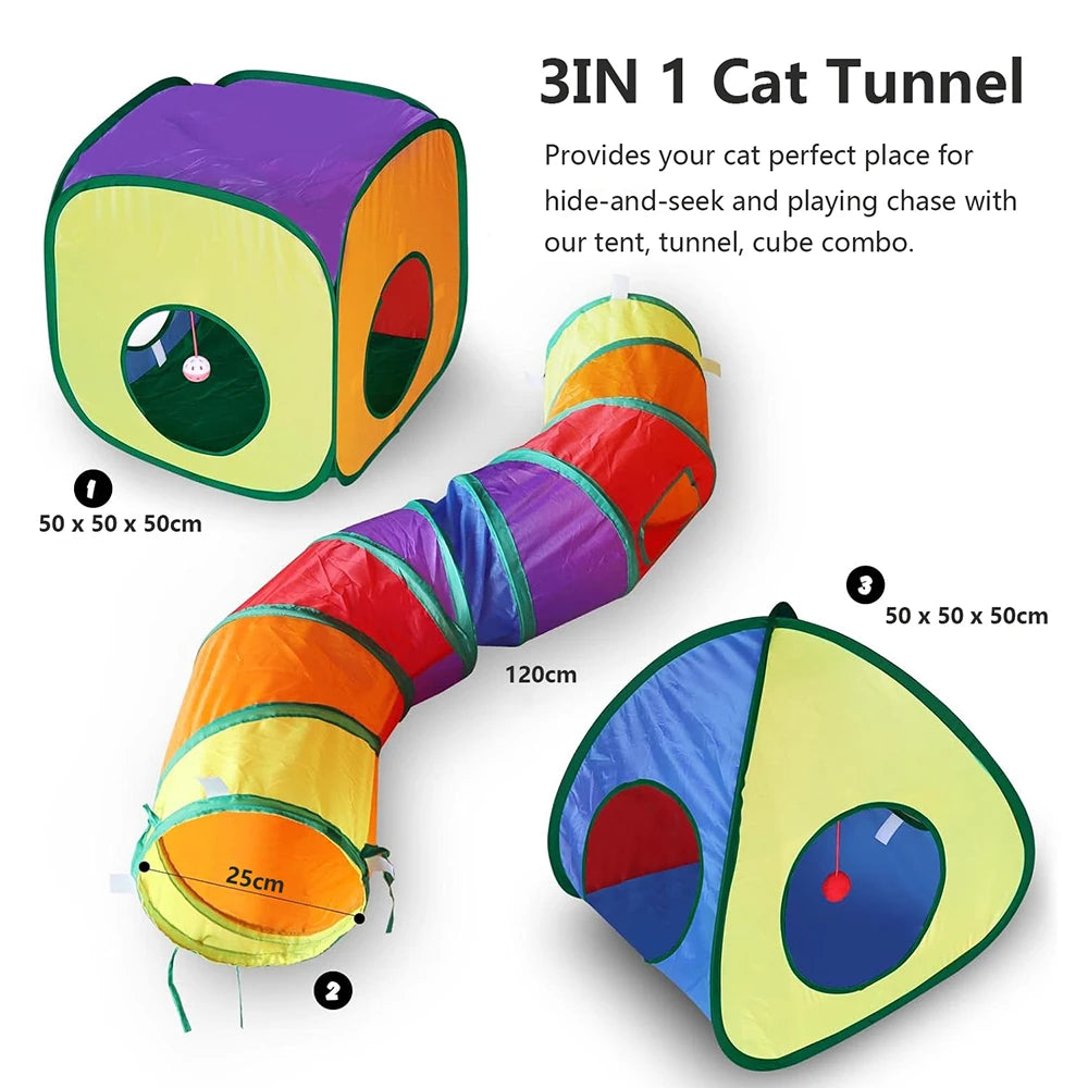 Cat Tunnel Toy and Cubes Combo